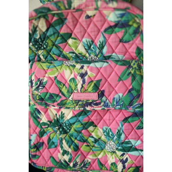 Vera Bradley Campus Backpack Quilted Tropical Paradise Pink Floral Zip Pocket